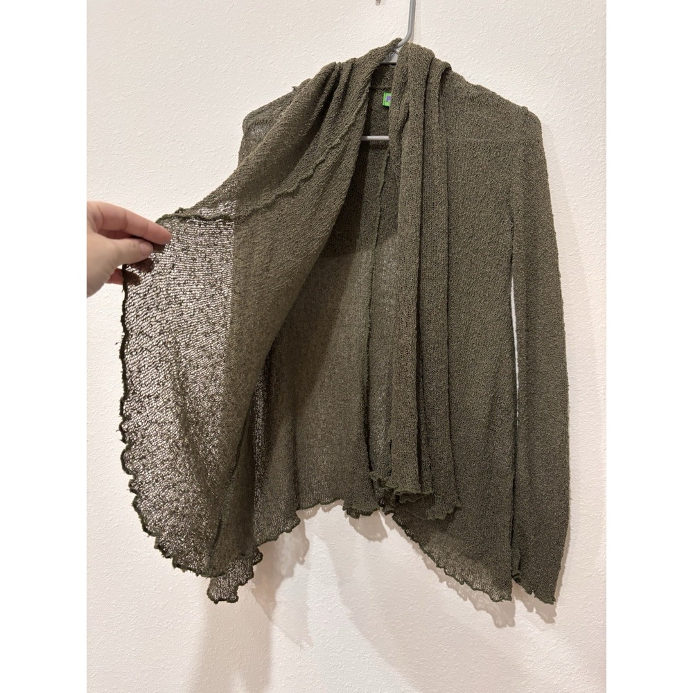 Purp7e Open Front Cardigan S/M‎ Green Rayon Earthy Fairycore Goblincore Mossy - Picture 5 of 16